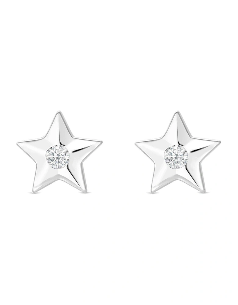 Sterling Silver 925 Mini Star Stud Earrings