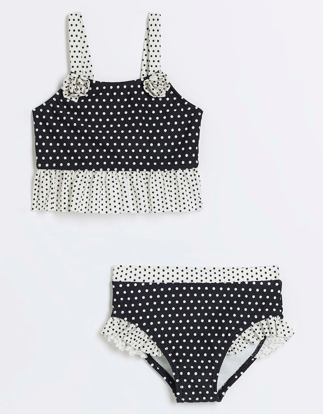 Mini Girls Polka Dot Bikini Set - Black, 6 of 5