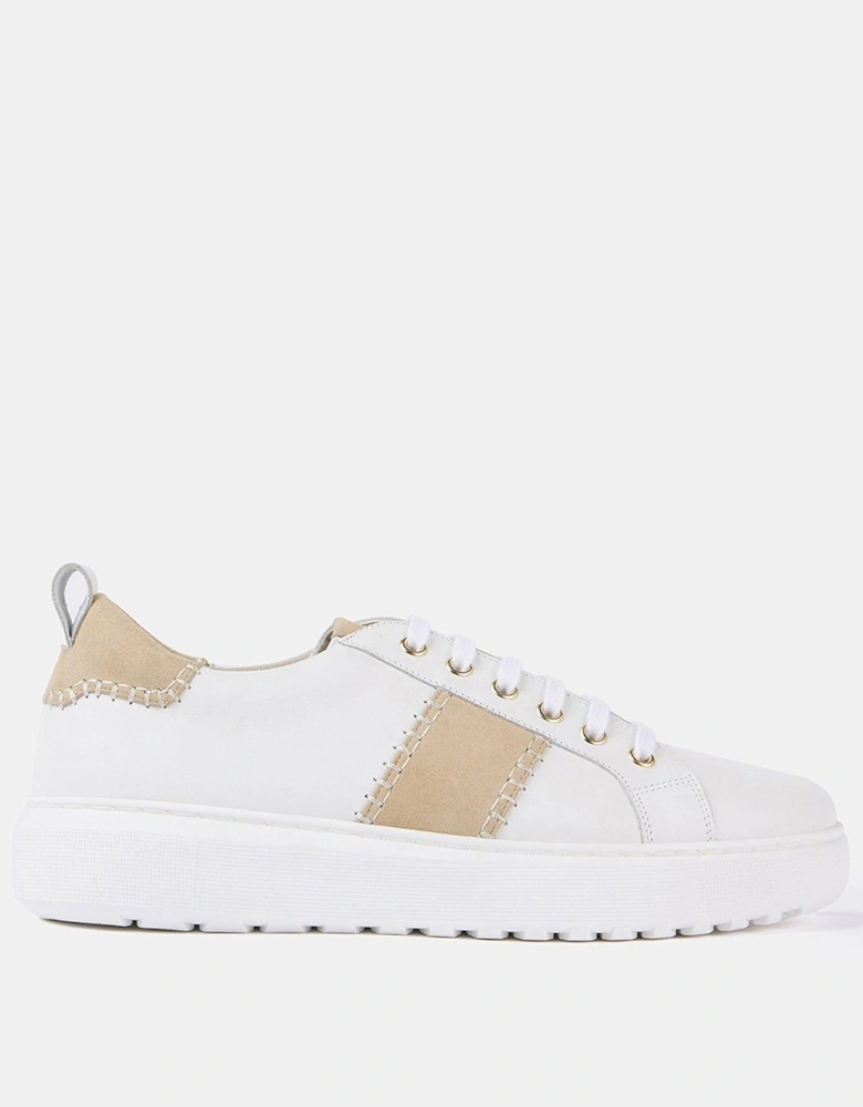 White Patchwork Trainers