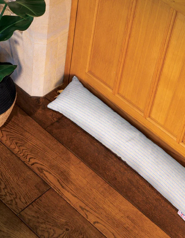 Ticking Navy Draught Excluder