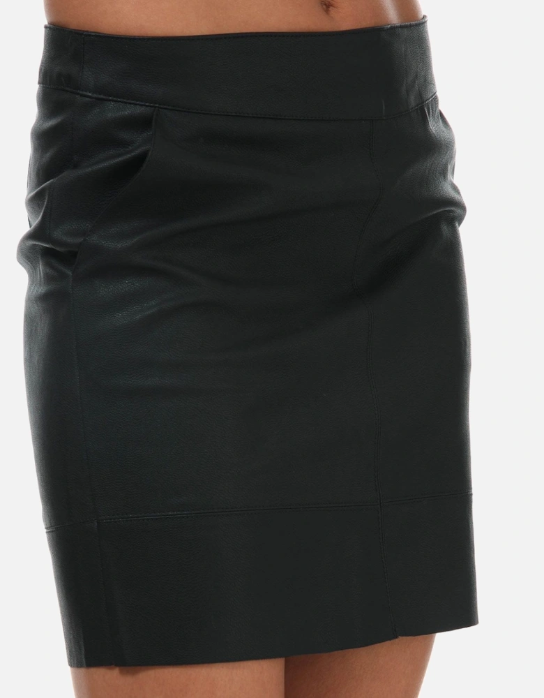 Womens Base Faux Leather Skirt