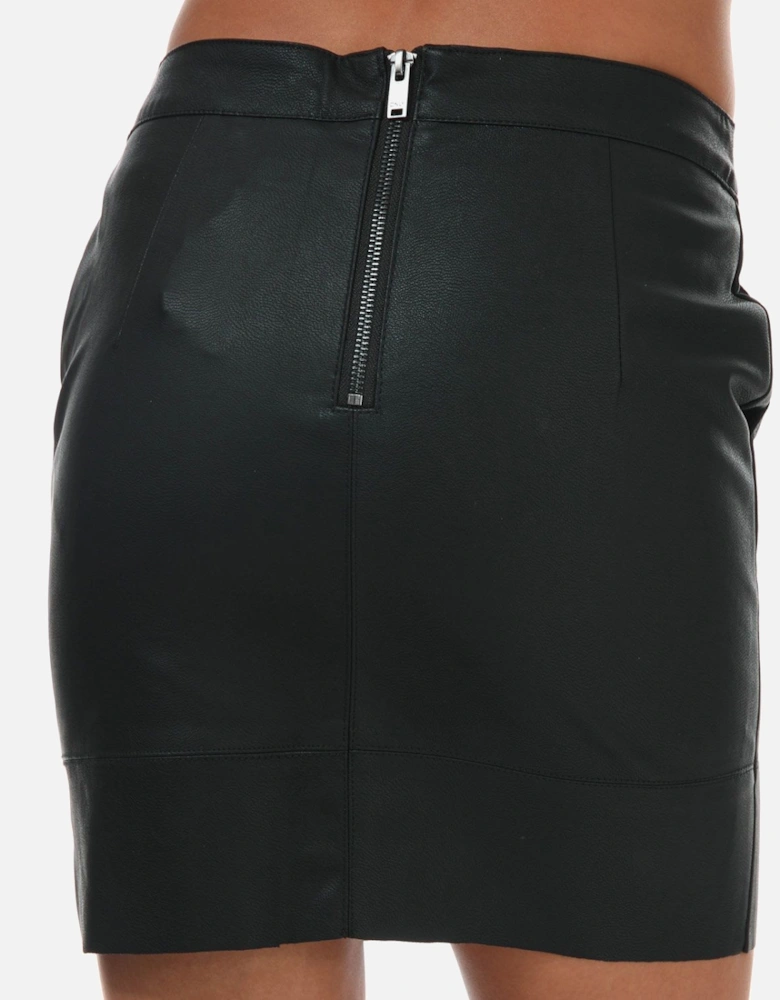 Womens Base Faux Leather Skirt