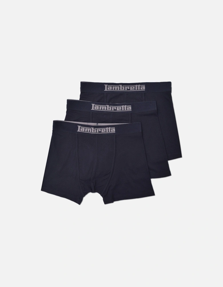 Mens 3 Pack Elasticated Boxer Shorts - Black