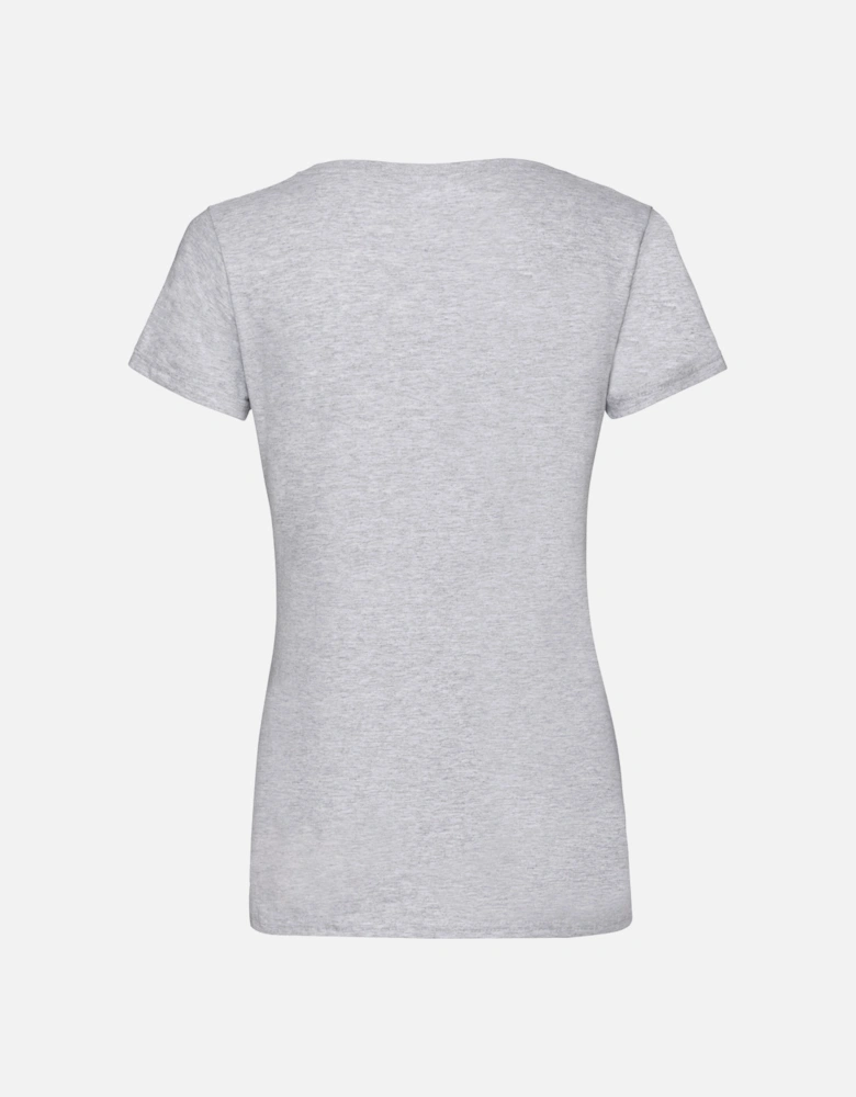 Womens/Ladies Valueweight Heather Deep V T-Shirt