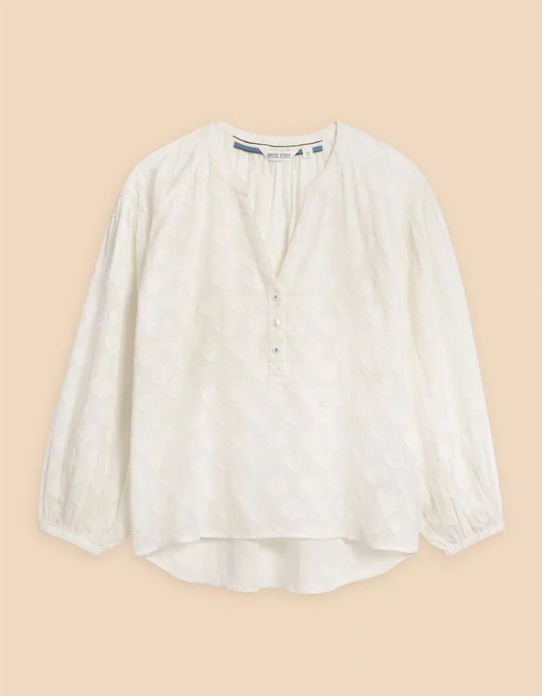 Women's Josie Heart Jacquard Top Pale Ivory