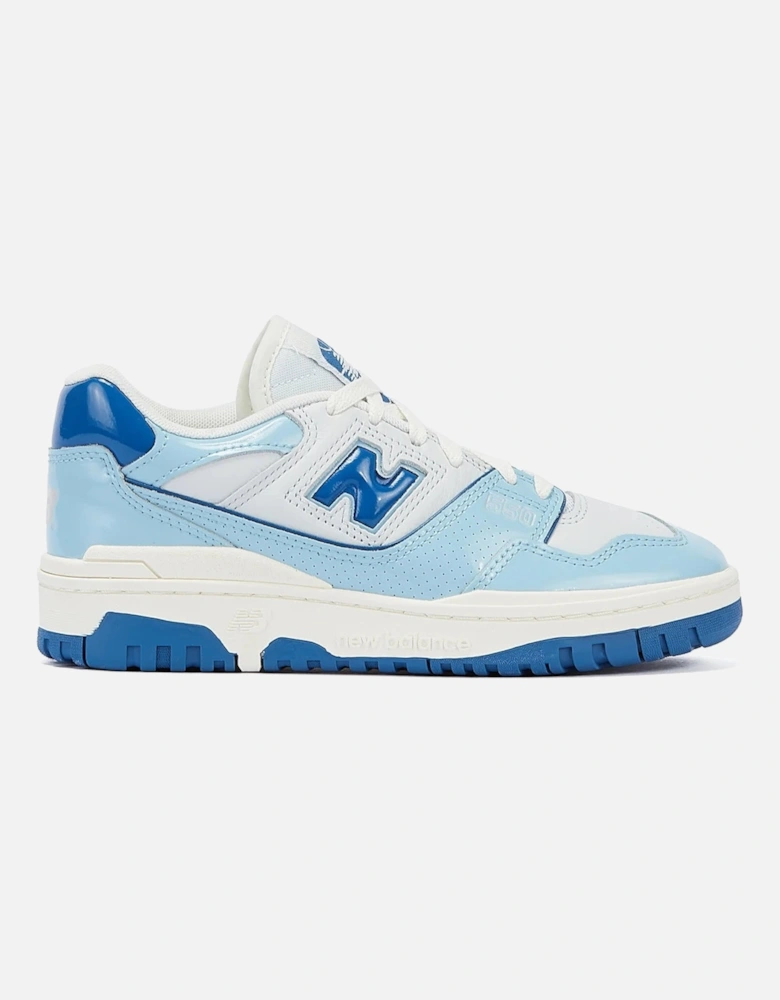 550 Patent Chrome White/Blue Trainers