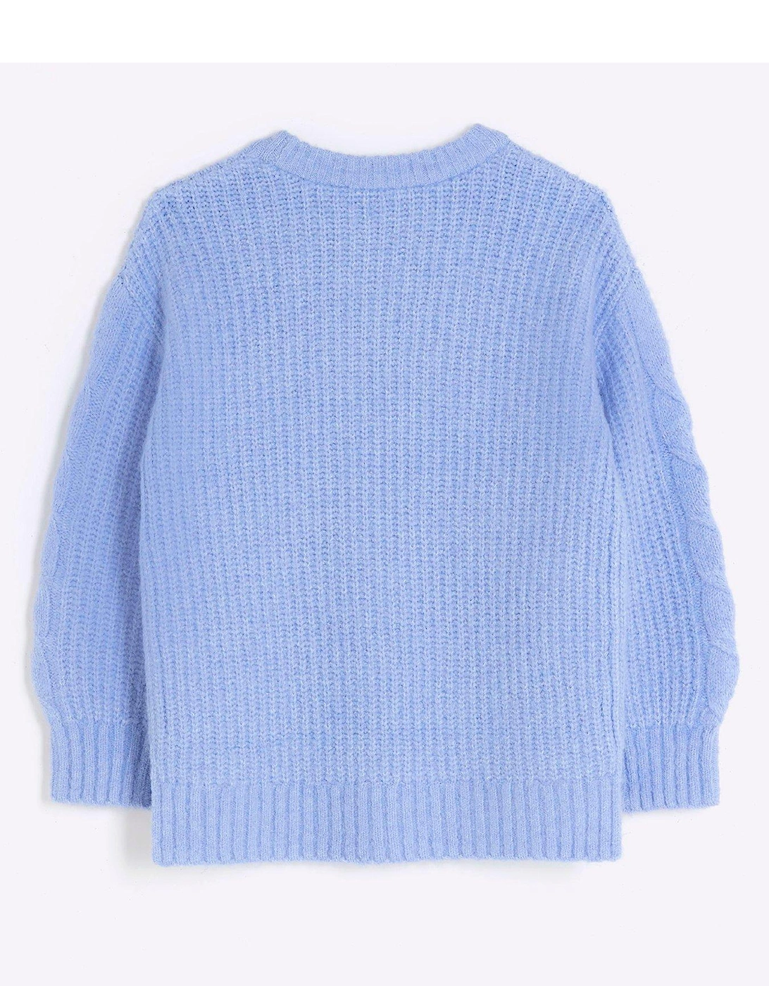 Girls Cable Knit Jumper - Blue