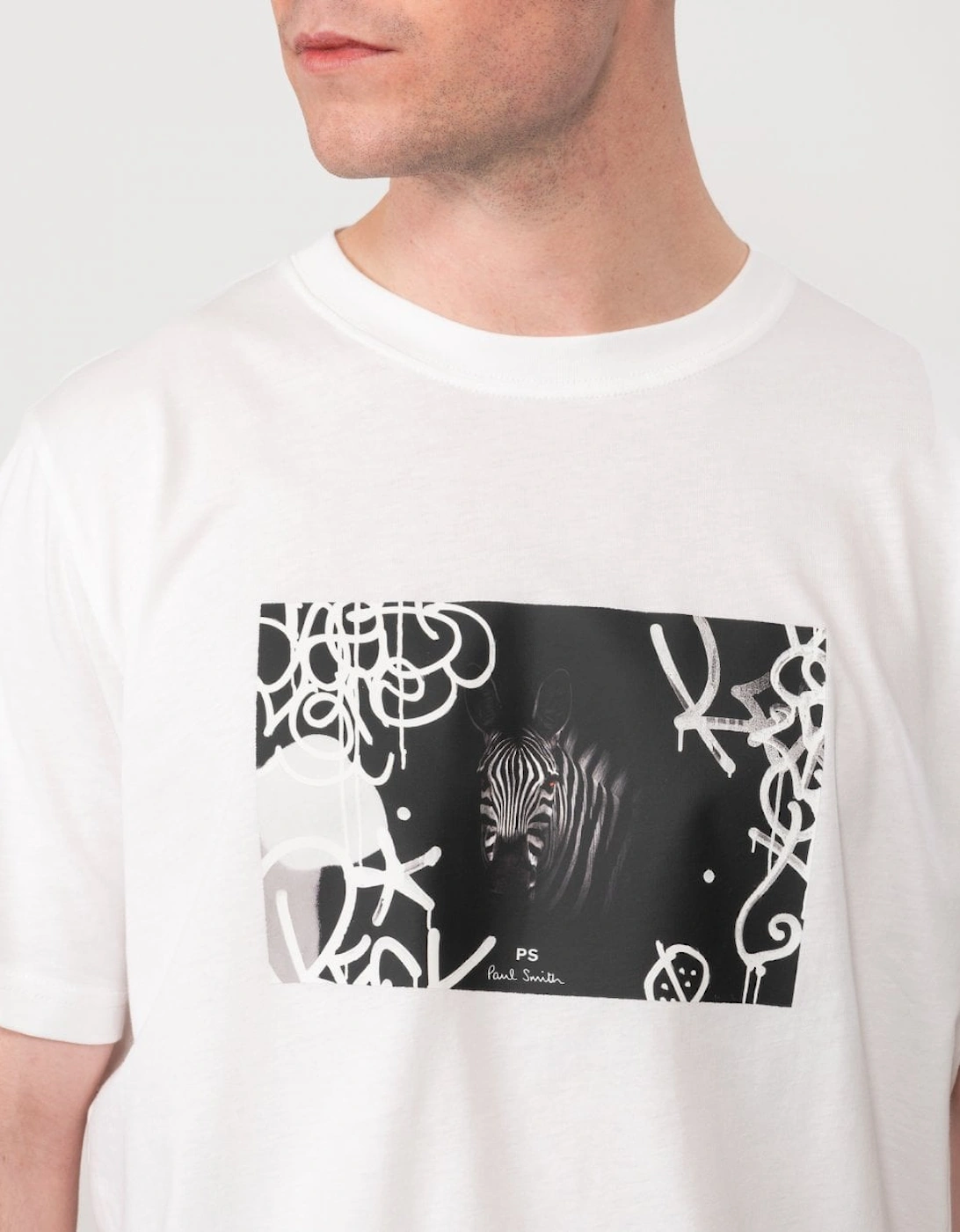 PS Mens Regular Fit Zebra Graffiti T-Shirt