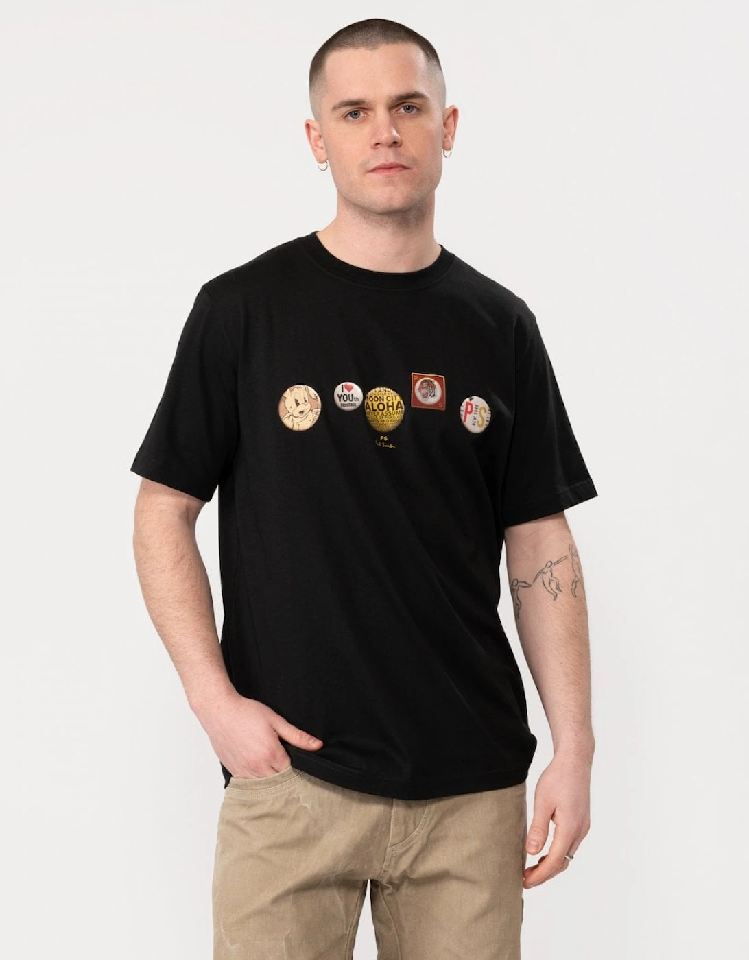 PS Mens Regular Fit Badges T-Shirt, 5 of 4
