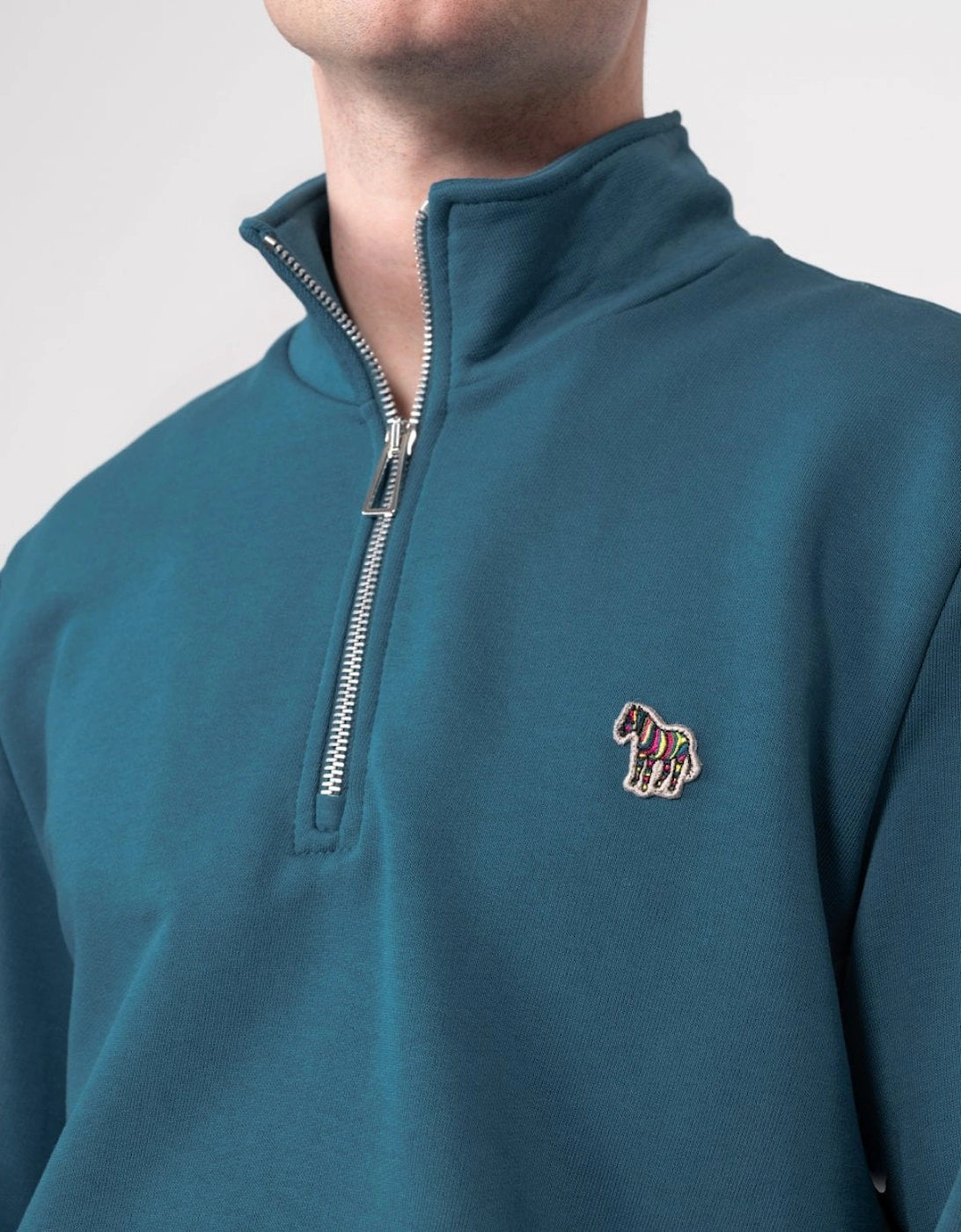 PS Mens Reg Fit Half Zip Zebra Logo Sweatshirt