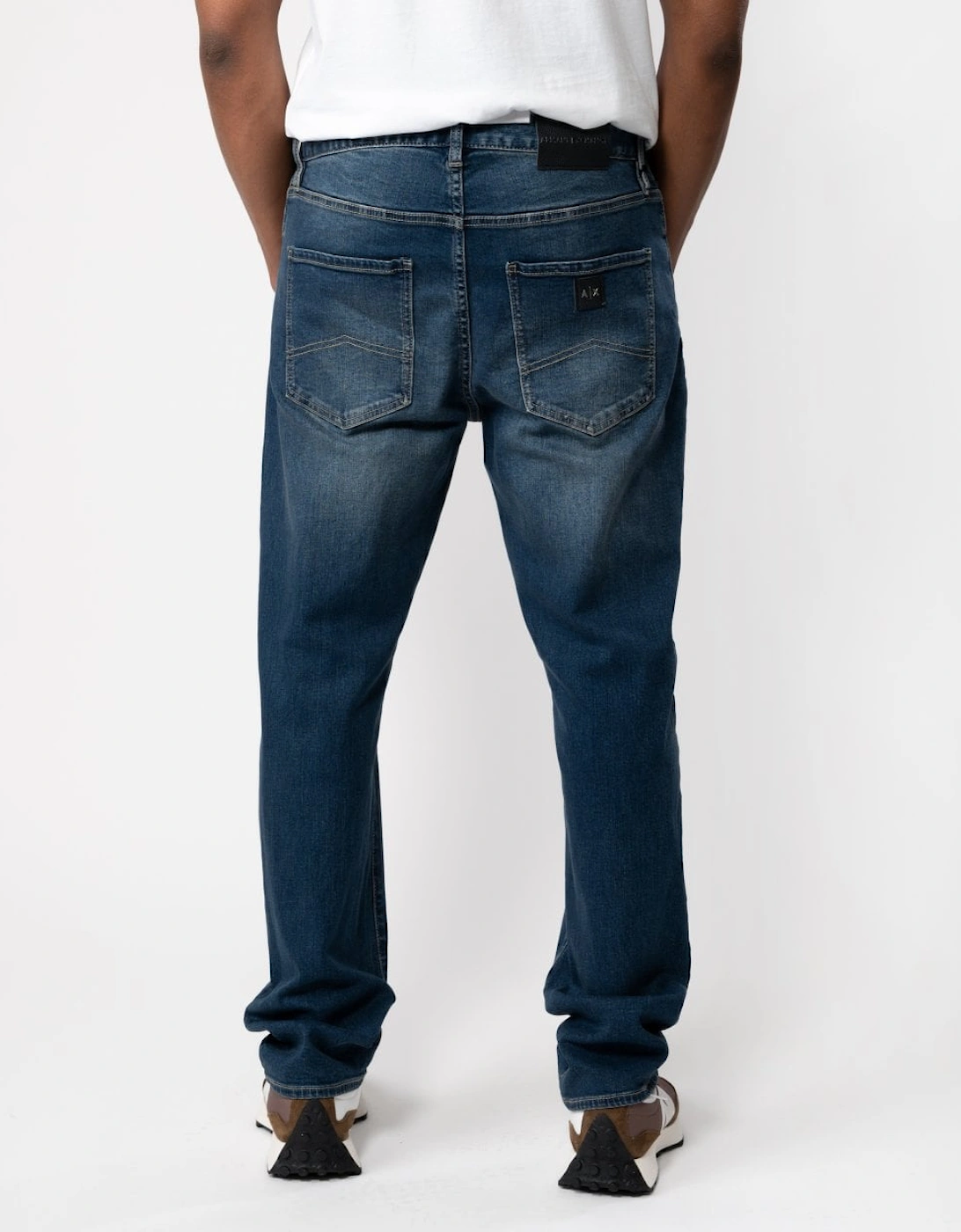 Mens Logo Pocket Faded Jeans
