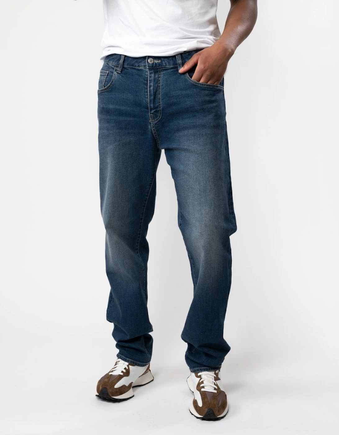 Mens Logo Pocket Faded Jeans, 5 of 4