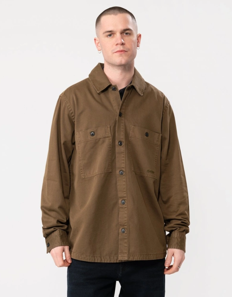 BOSS Orange Locky 1 Mens Oversized-Fit Cotton Twill Overshirt