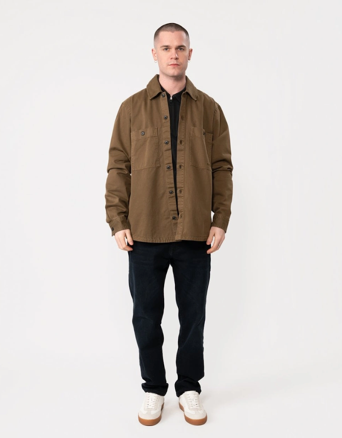 BOSS Orange Locky 1 Mens Oversized-Fit Cotton Twill Overshirt