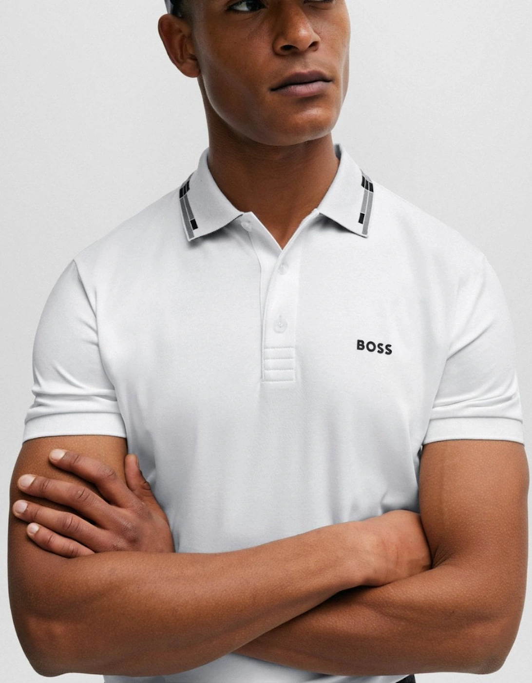 BOSS Green Paule Mens Slim-Fit Polo Shirt with Collar Graphics