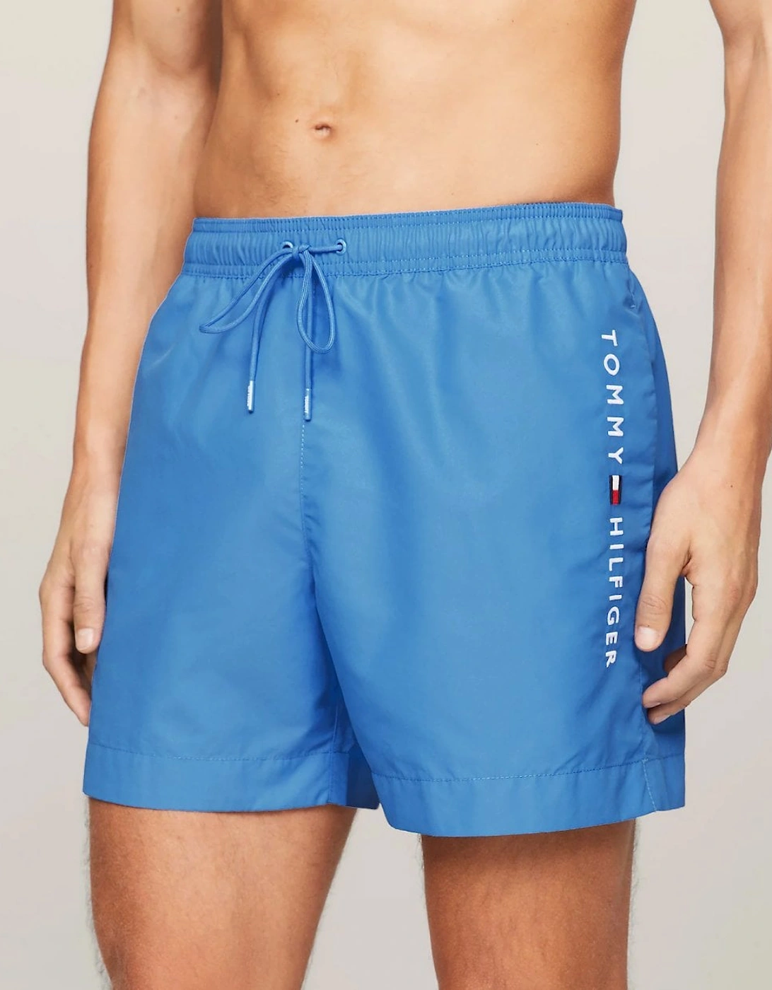 Tommy Hilfiger Men's Blue/Blue Medium Drawstring Swim Shorts - - : 35/34/32 L