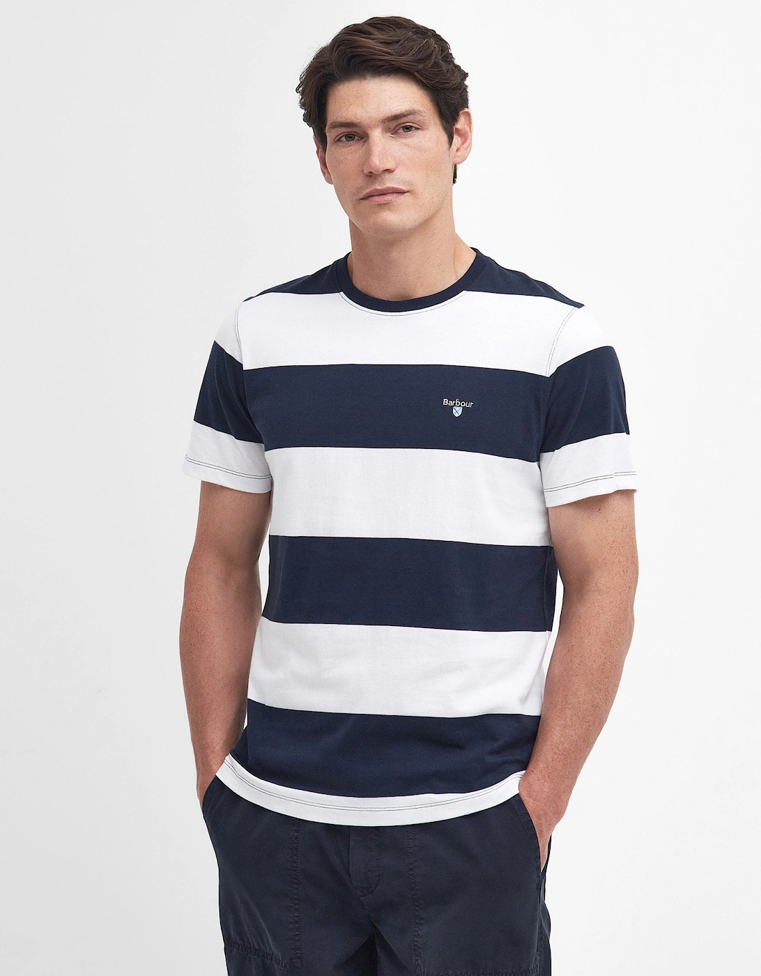 Whalton Stripe Mens Tailored T-Shirt, 8 of 7