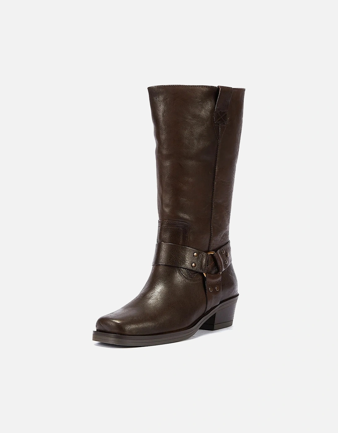 Trig-Ger Harness Waxy Leather Women's Brown Boots