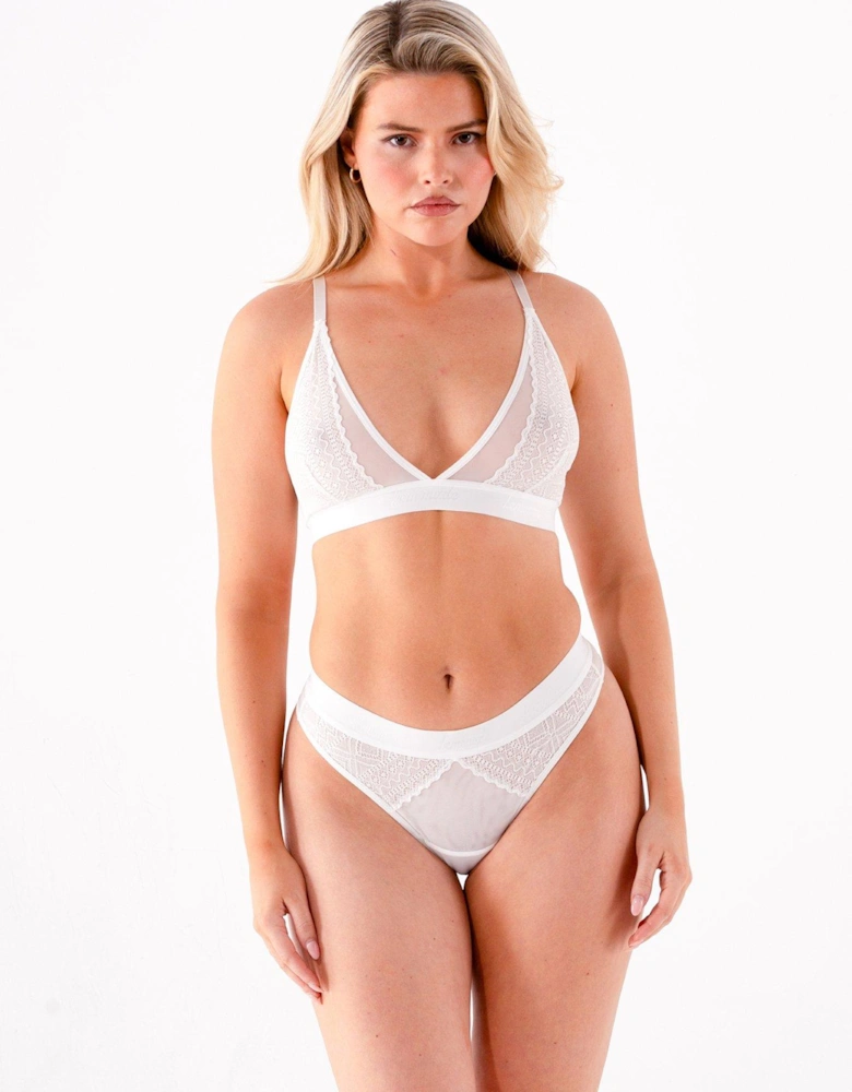 The Diamond Lace Bralette - White