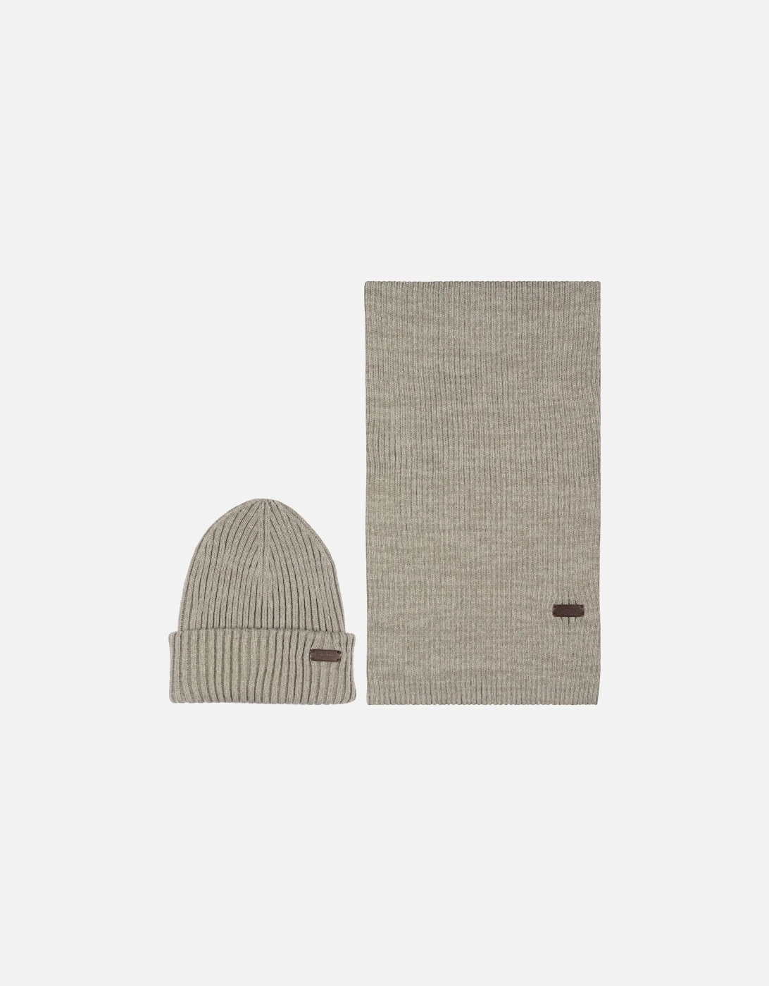 Barbour Crimdon Hat & Scarf Set - Grey - Size: ONE size