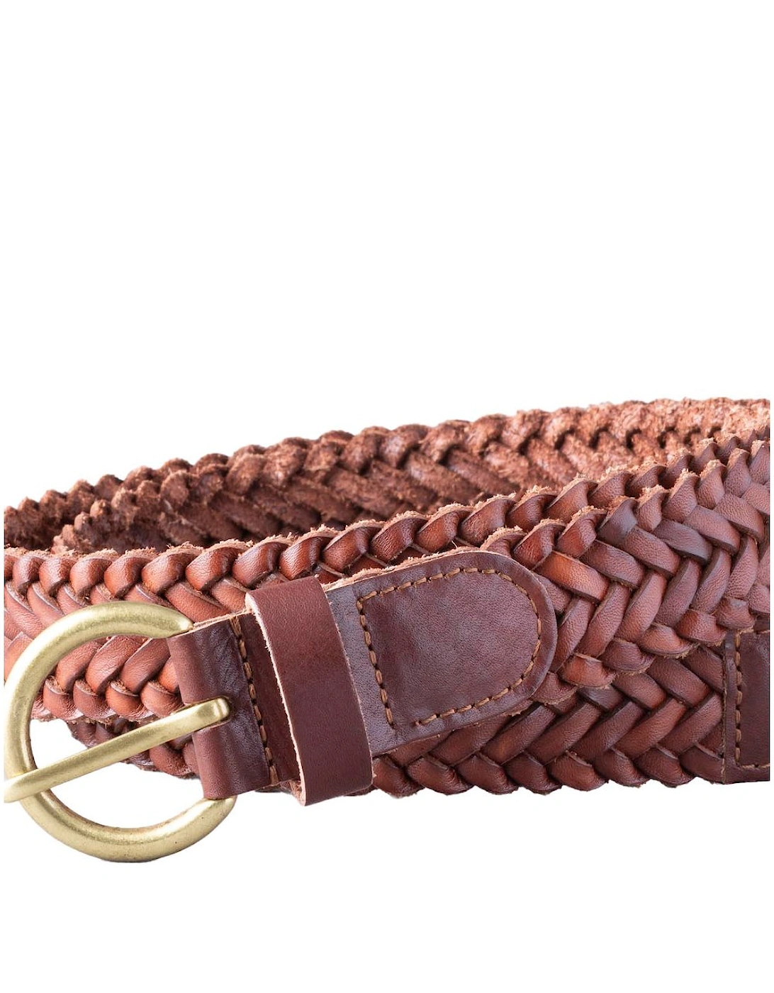 Lakeland Leather Women's Brown Waverton Leather Woven Belt - : Medium