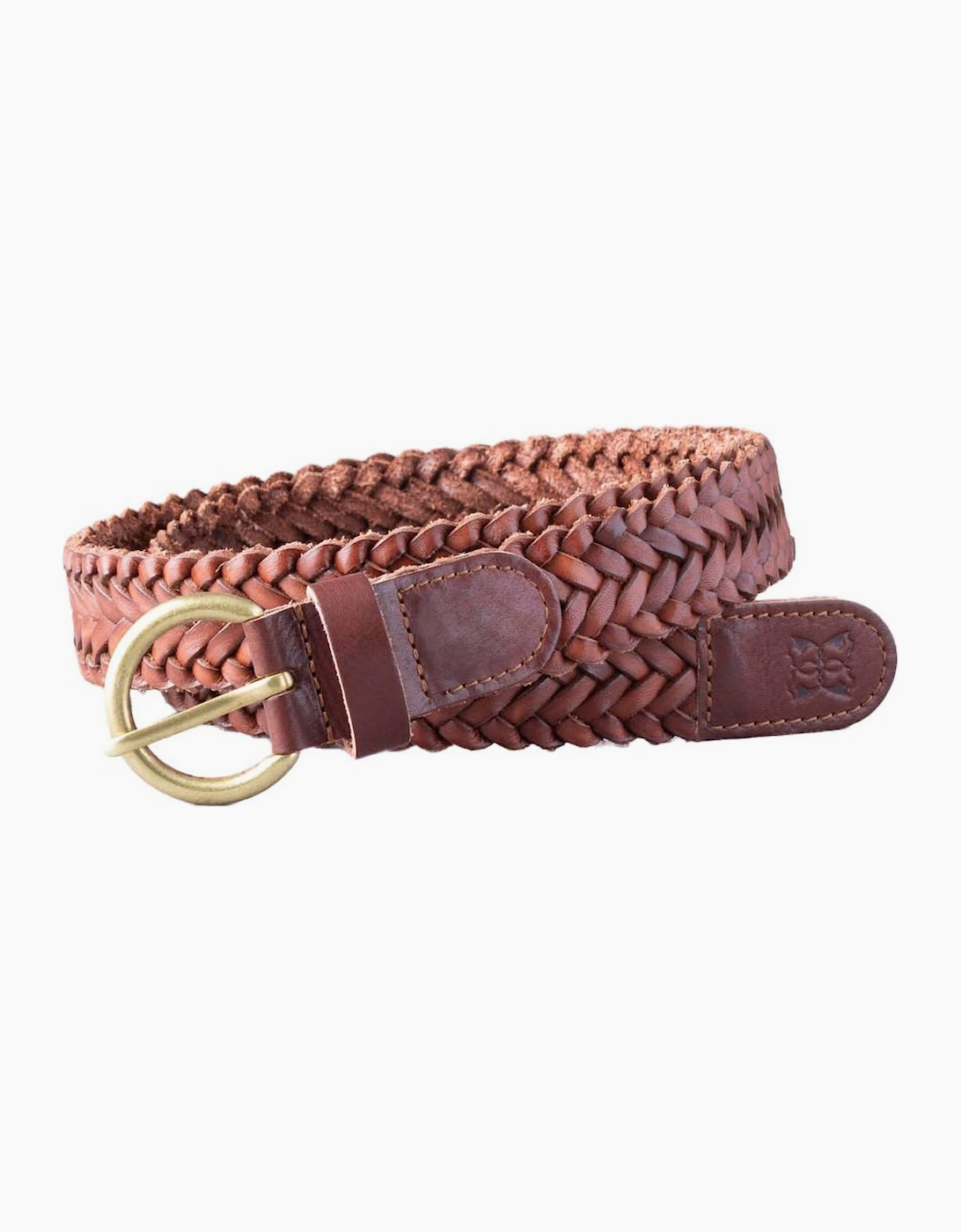 Women's Waverton Leather Woven Belt - Brown - Size: XS