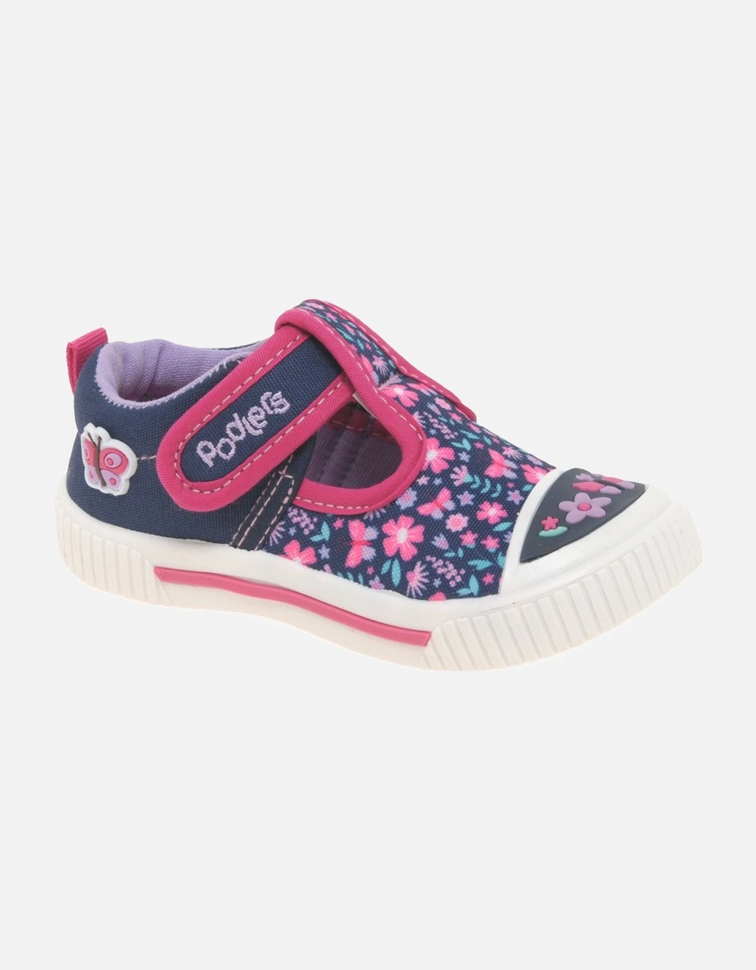 Millie T-Bar Girls Infant Canvas Shoes, 6 of 5