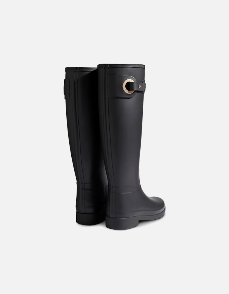 Refined Tall Eyelet Buckle Womens Wellingtons