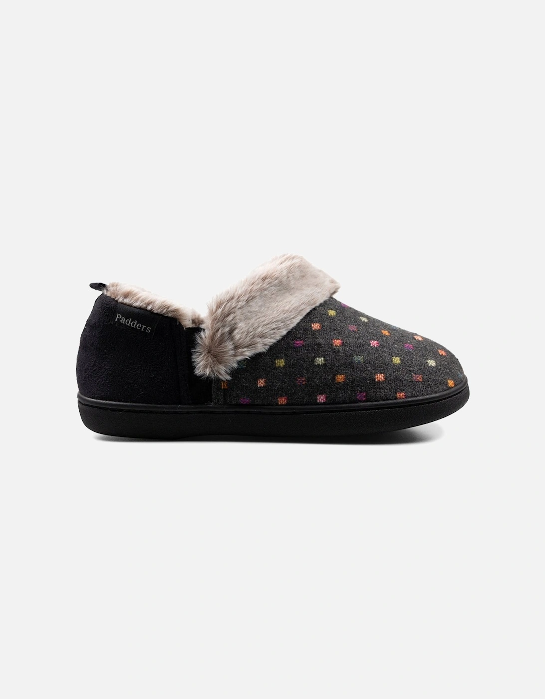 Padders Women's Black Dora Slippers Size 3