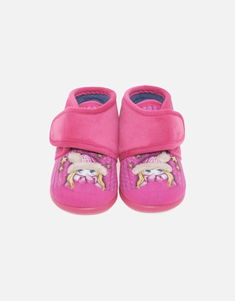 Samantha Girls Pink Girl Rip Tape Full Slippers