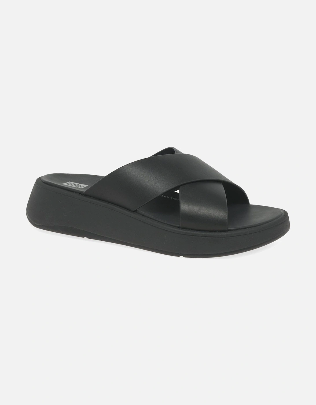 F-Mode Leather Slide Womens Sandals, 7 of 6