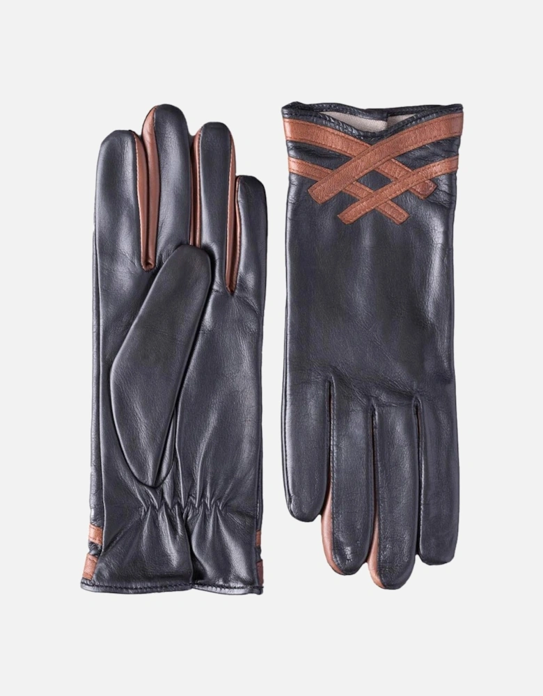 Daisy Contrasting Leather Gloves