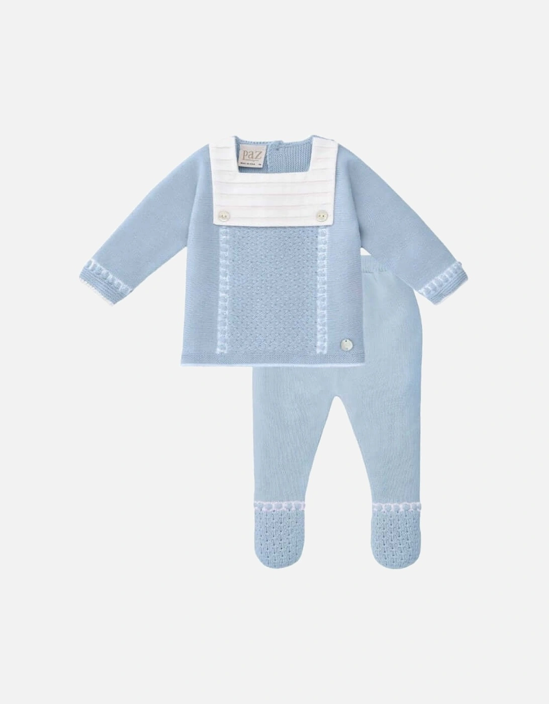 Baby Boys Blue Ciguena Cotton Knit Set