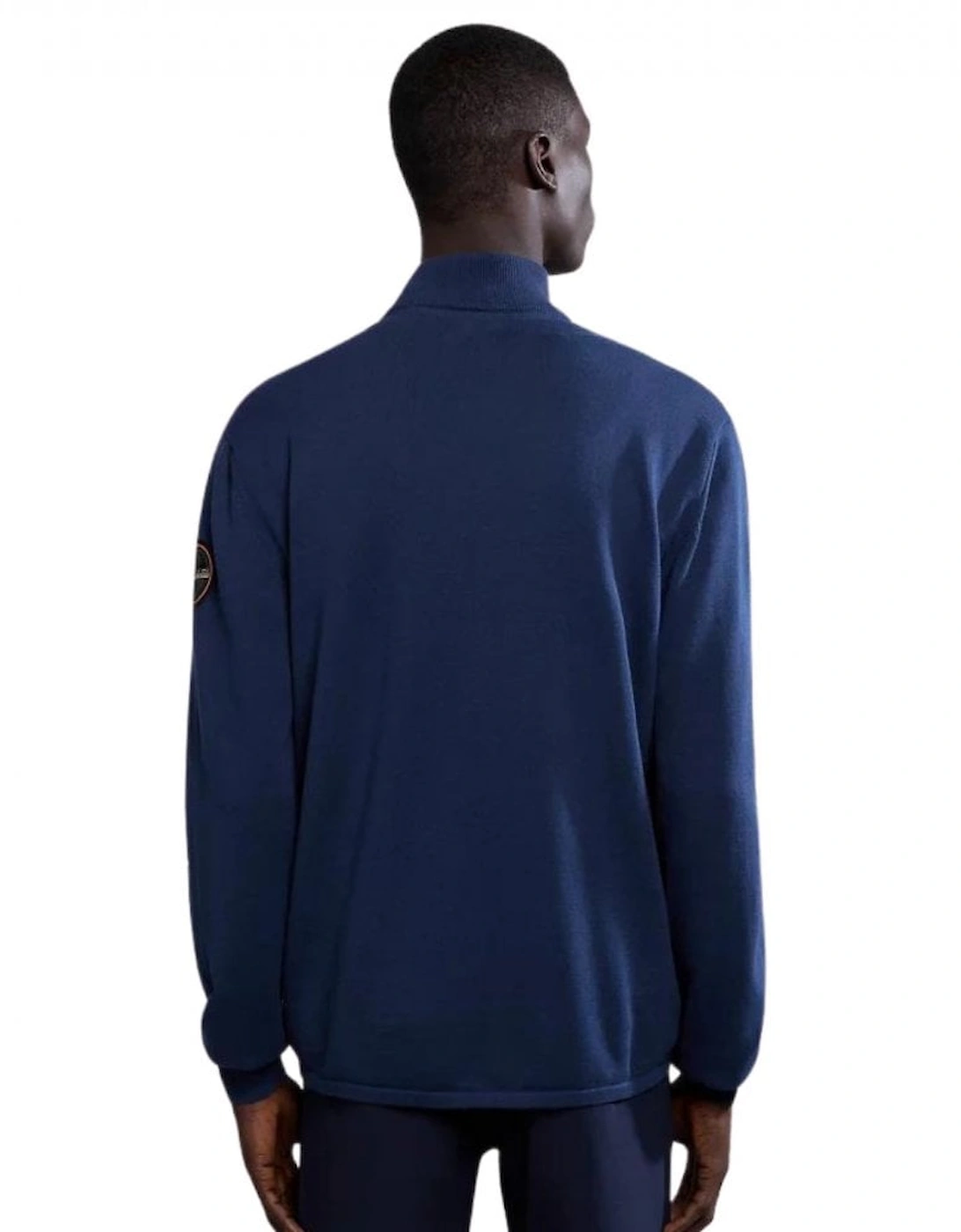 D-Huron Full Zip Knitted Jumper - Navy Blue