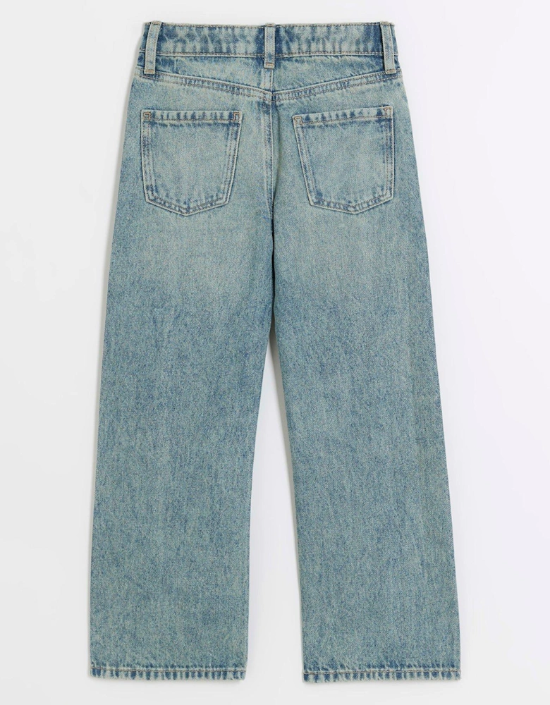 Girls Studded Straight Jeans - Blue