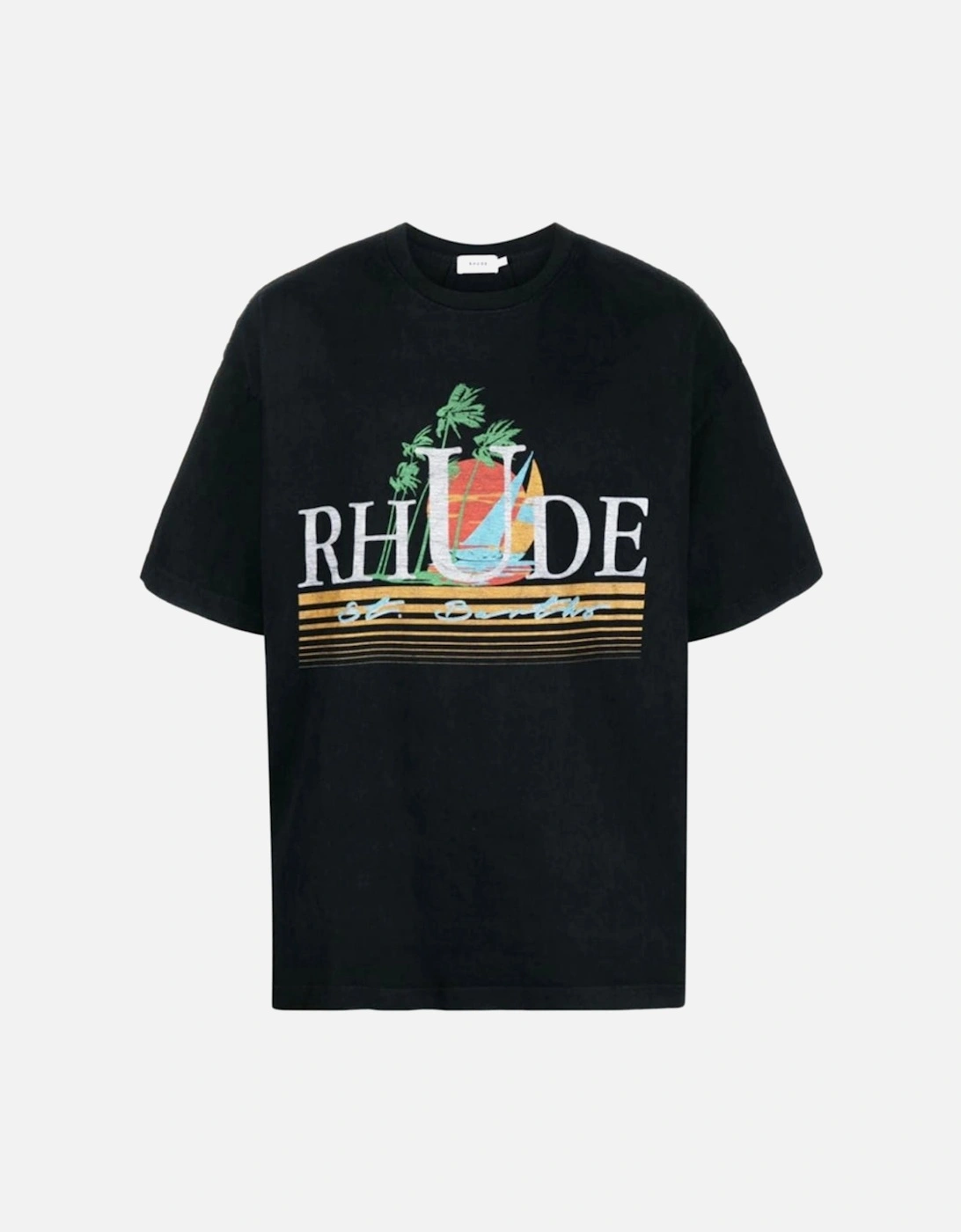 Black Tropics Printed T-Shirt in Vintage Black, 3 of 2