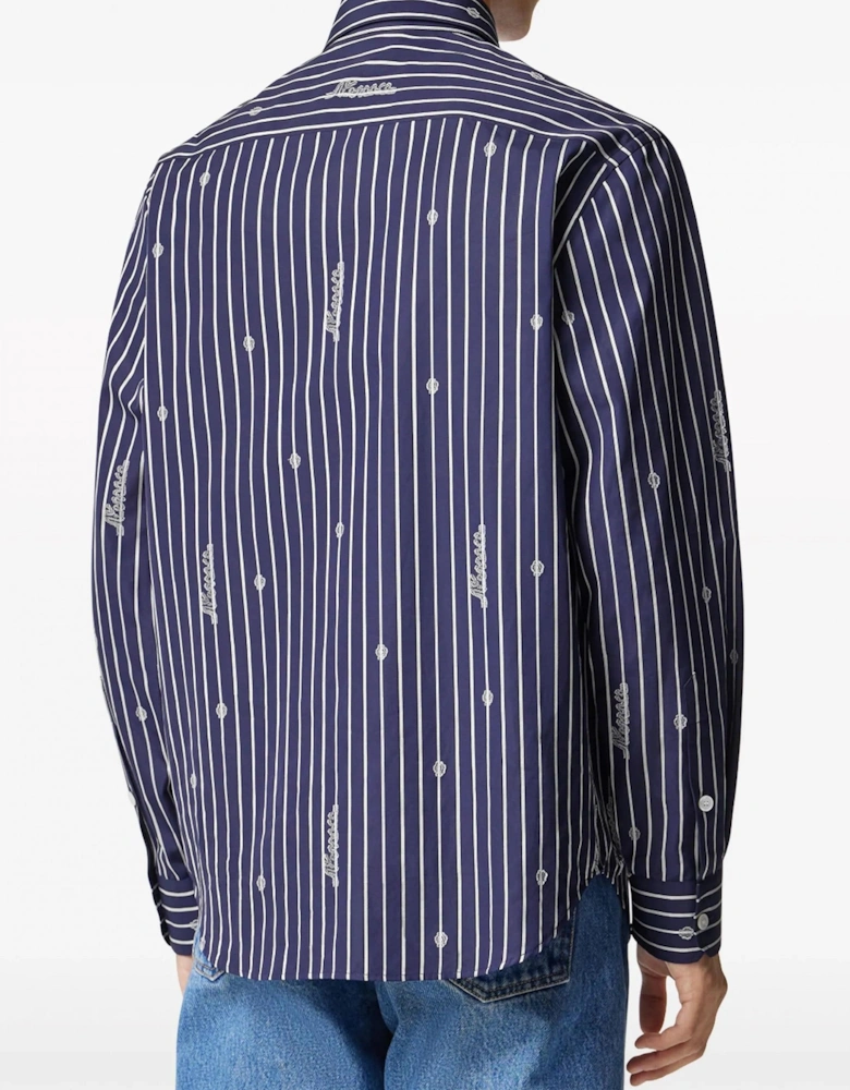 Nautical Stripe Logo Shirt Navy