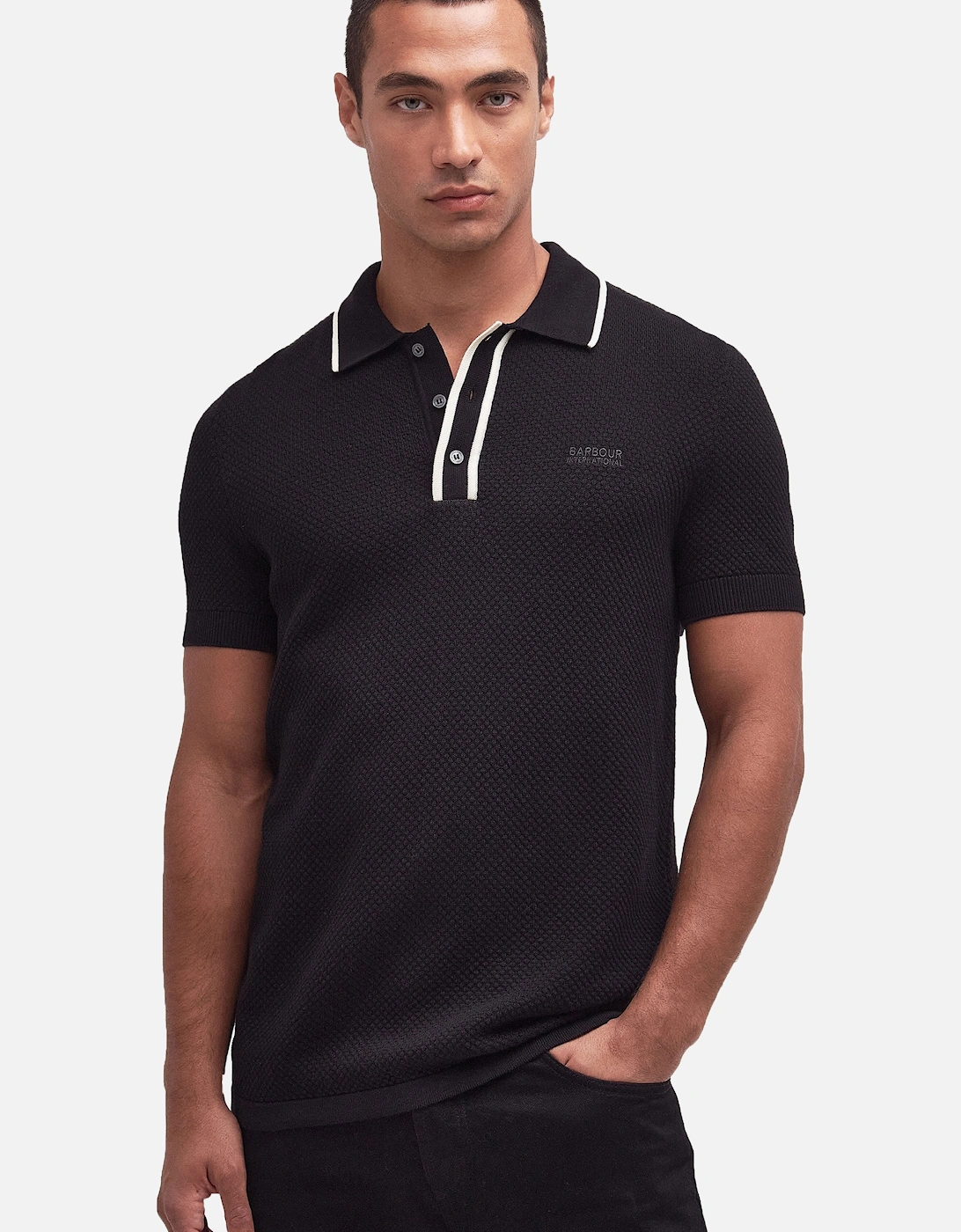 Newgate Knitted Polo Black