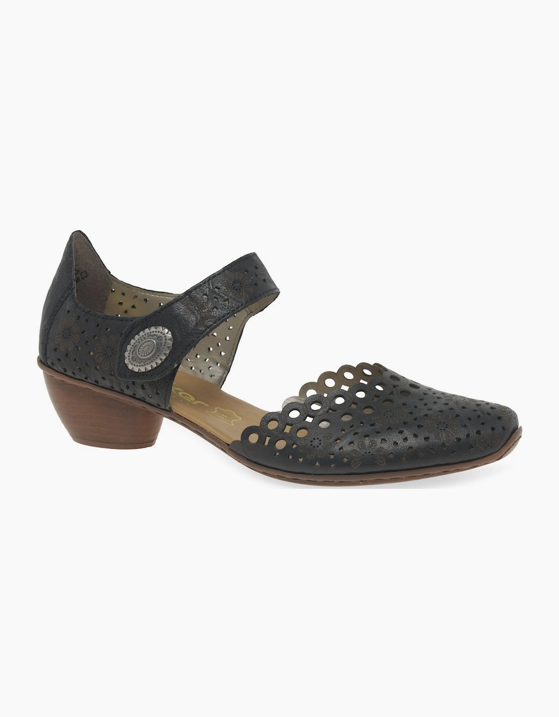 Rieker Women's Black Pia Open Court Shoes - Size: 6.5