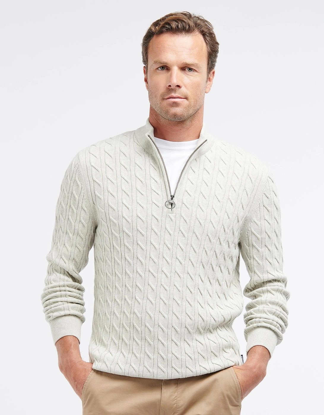 Cable Knit Mens Half-Zip, 8 of 7