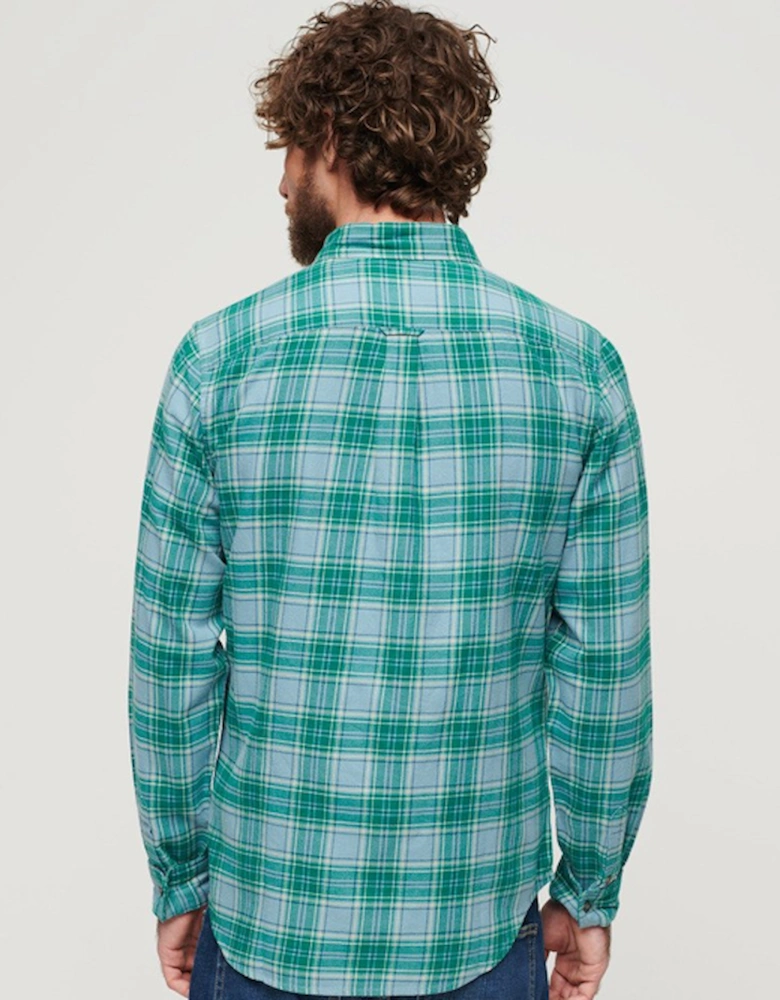 Men's Vintage Check Shirt Teal Check