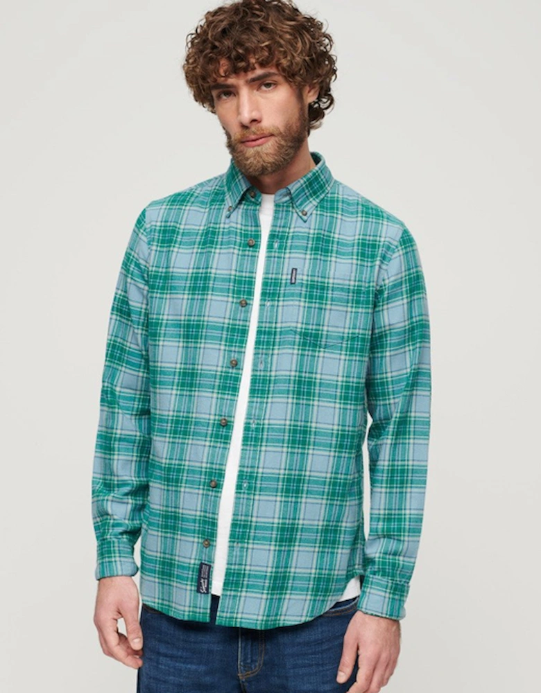 Men's Vintage Check Shirt Teal Check