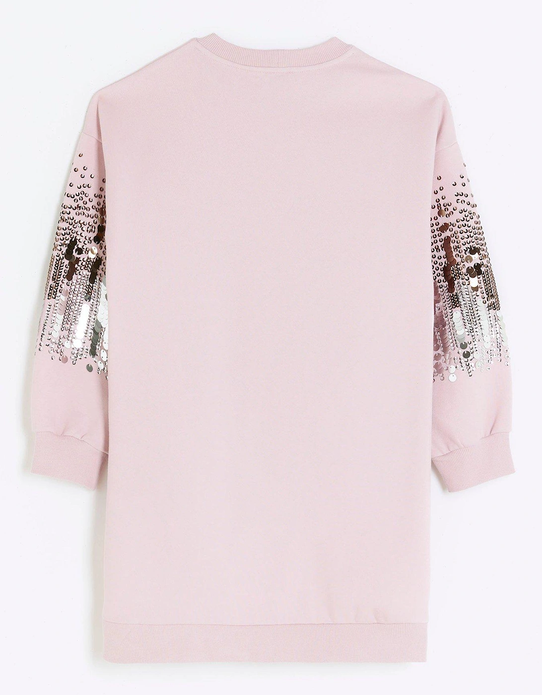 Girls Sequin Sweat Dress - Pink