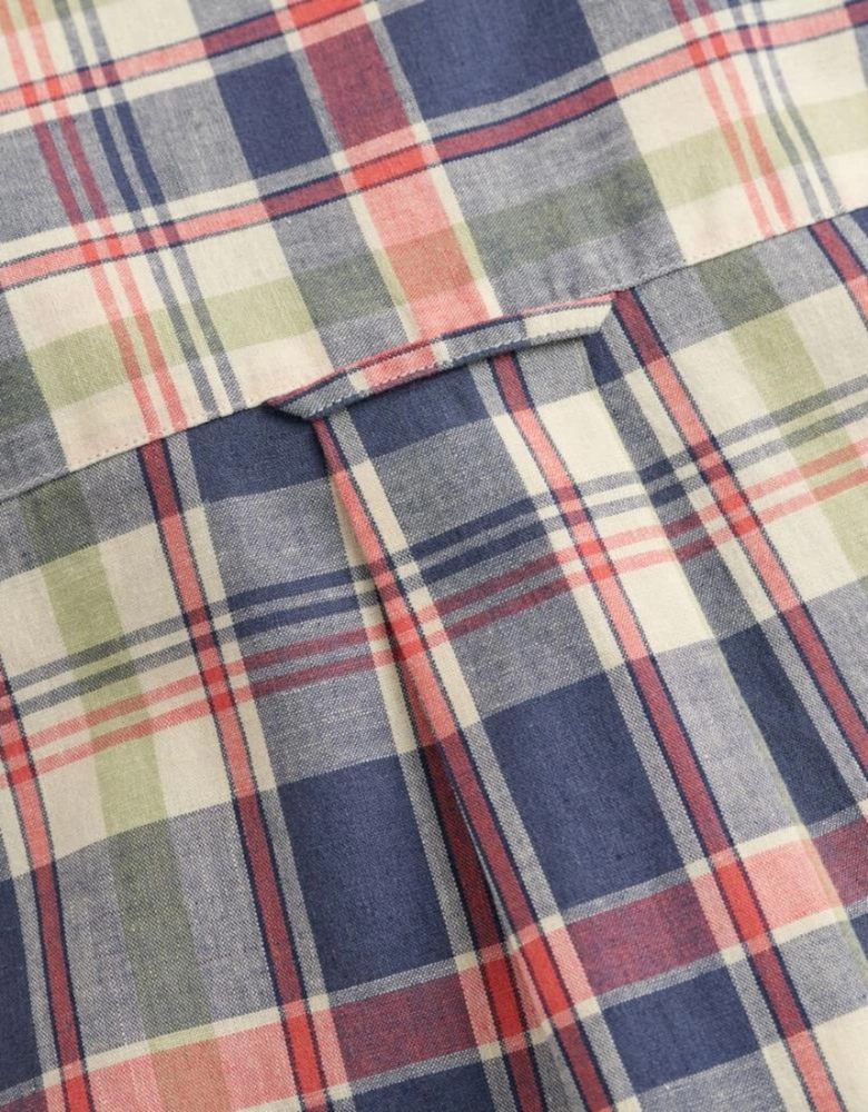 Reg Cotton Linen Check SS Shirt