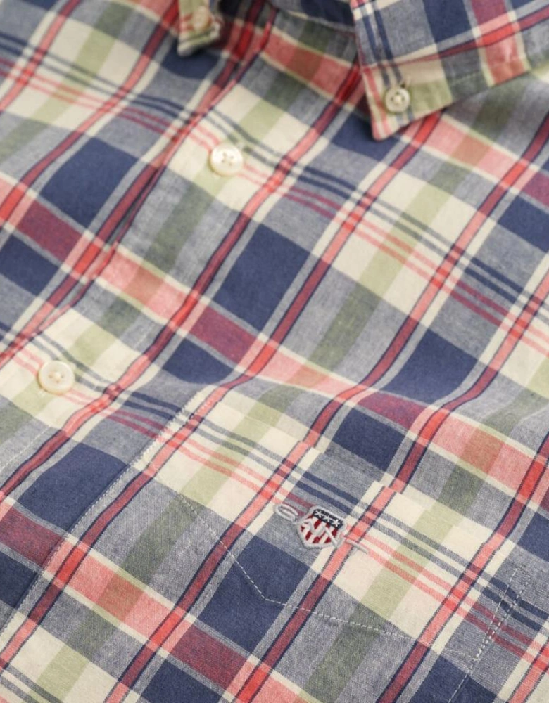 Reg Cotton Linen Check SS Shirt