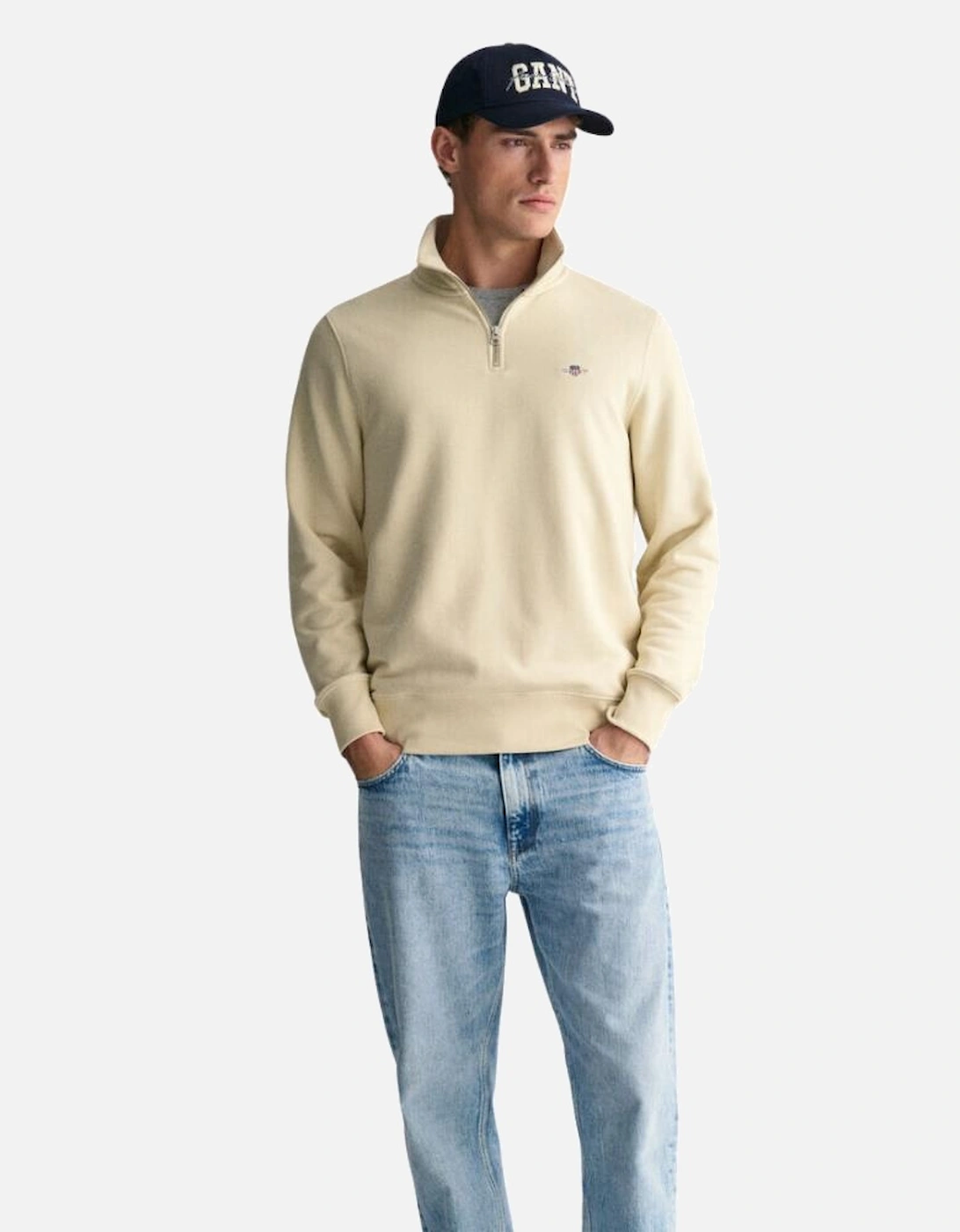 Reg Shield Half Zip Sweat - Silky Beige