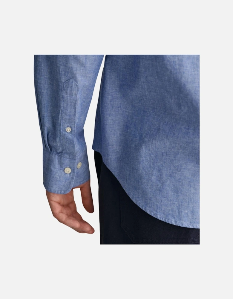 Reg Cotton Linen Shirt - Rich Blue