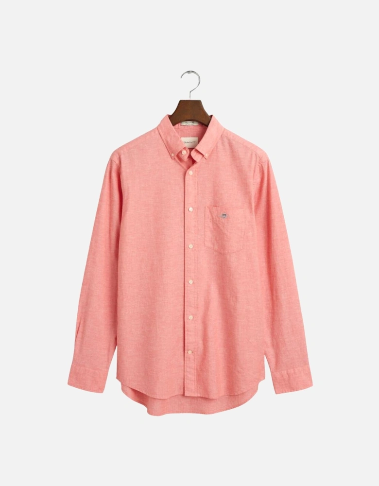 Reg Cotton Linen Shirt - Sunset Pink
