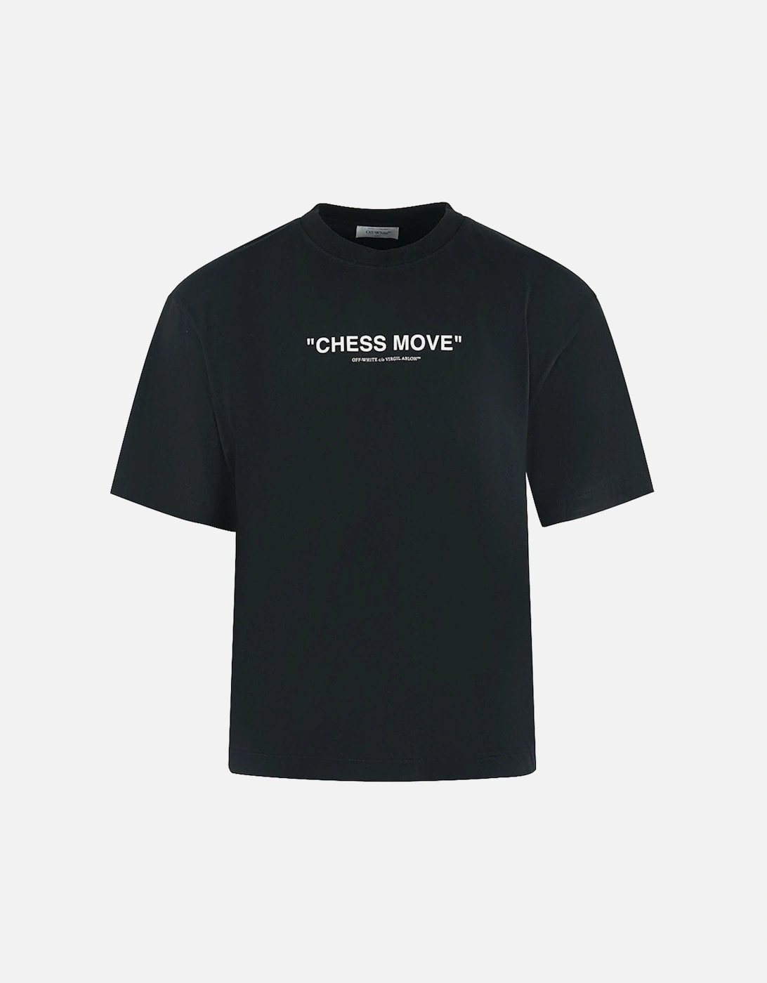 Off White Skate Fit Chess Move Logo Black T Shirt, 3 of 2