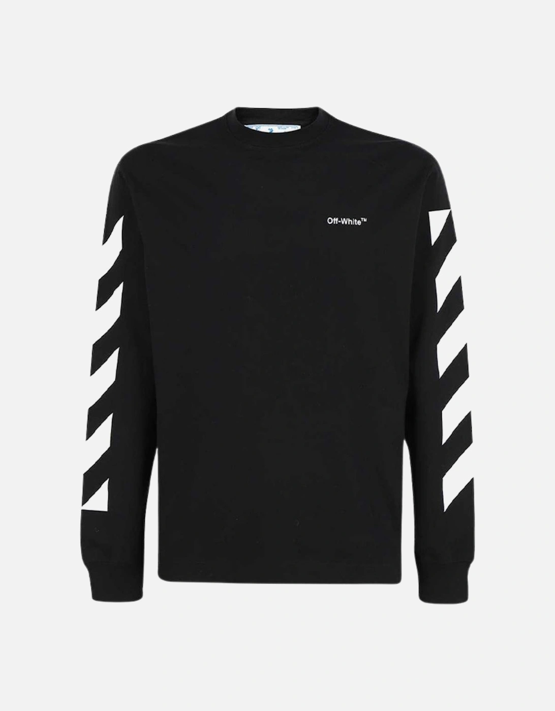 Diagonol Helvetica Black Long Sleeve T-Shirt, 3 of 2